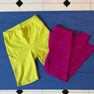 Athleta Neon Bundle! Yellow and Pink